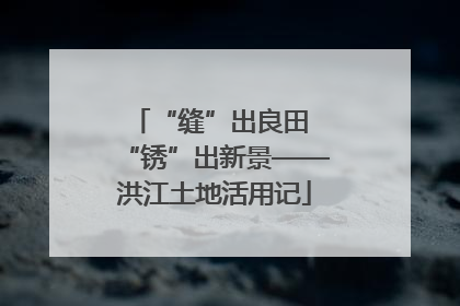 “缝”出良田 “锈”出新景——洪江土地活用记