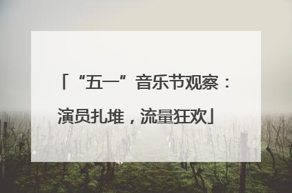“五一”音乐节观察：演员扎堆，流量狂欢