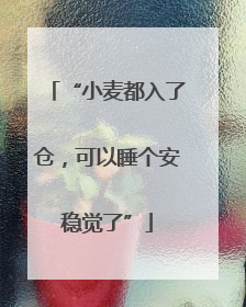 “小麦都入了仓，可以睡个安稳觉了”