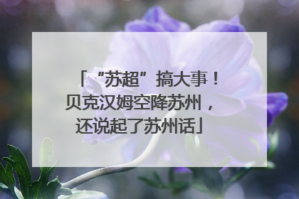 “苏超”搞大事！贝克汉姆空降苏州，还说起了苏州话