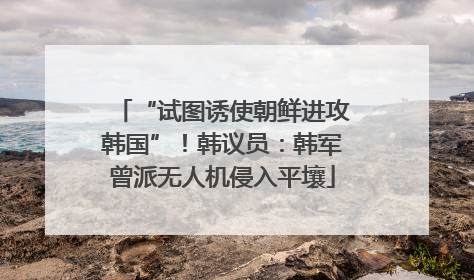 “试图诱使朝鲜进攻韩国”！韩议员：韩军曾派无人机侵入平壤