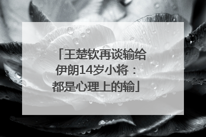 王楚钦再谈输给伊朗14岁小将：都是心理上的输