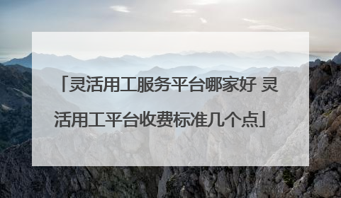 灵活用工服务平台哪家好 灵活用工平台收费标准几个点