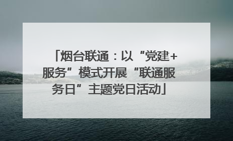 烟台联通：以“党建+服务”模式开展“联通服务日”主题党日活动