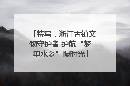 特写：浙江古镇文物守护者 护航“梦里水乡”慢时光