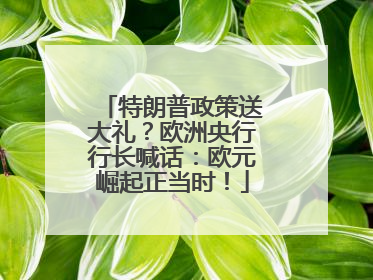 特朗普政策送大礼？欧洲央行行长喊话：欧元崛起正当时！