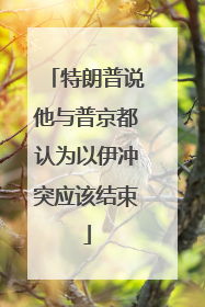 特朗普说他与普京都认为以伊冲突应该结束