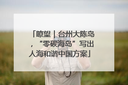 瞭望｜台州大陈岛，“零碳海岛”写出人海和谐中国方案