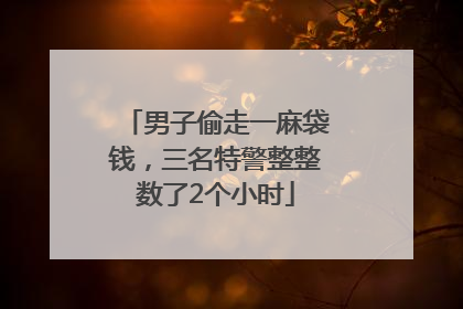 男子偷走一麻袋钱，三名特警整整数了2个小时