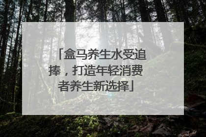 盒马养生水受追捧，打造年轻消费者养生新选择