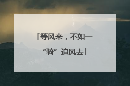 等风来，不如一“骑”追风去