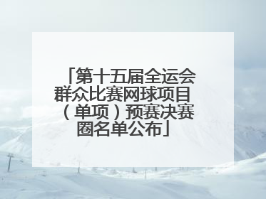 第十五届全运会群众比赛网球项目（单项）预赛决赛圈名单公布