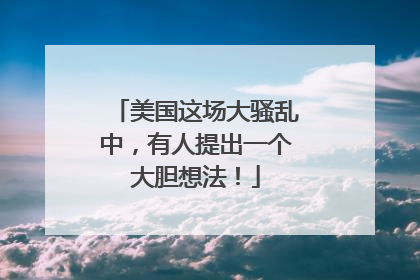美国这场大骚乱中，有人提出一个大胆想法！