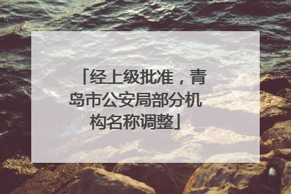 经上级批准，青岛市公安局部分机构名称调整