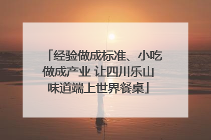 经验做成标准、小吃做成产业 让四川乐山味道端上世界餐桌