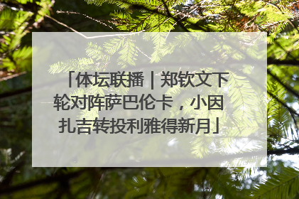 体坛联播｜郑钦文下轮对阵萨巴伦卡，小因扎吉转投利雅得新月