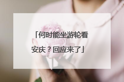 何时能坐游轮看安庆？回应来了