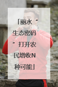 丽水“生态密码”打开农民增收N种可能
