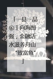 一县一品⑥丨向海图强，金融活水滋养舟山“致富鱼”