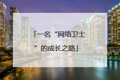 一名“网络卫士”的成长之路