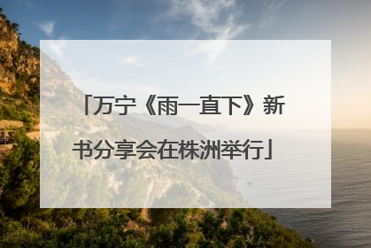 万宁《雨一直下》新书分享会在株洲举行