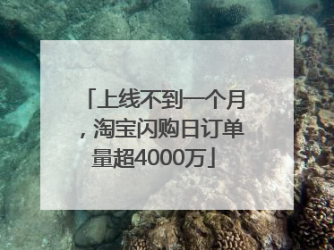 上线不到一个月，淘宝闪购日订单量超4000万
