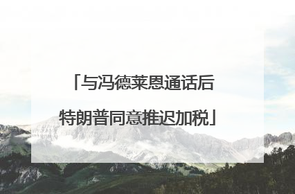 与冯德莱恩通话后 特朗普同意推迟加税