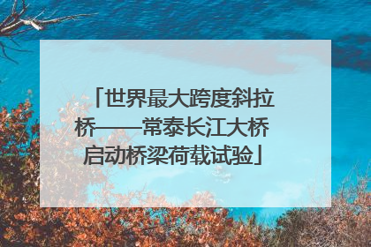 世界最大跨度斜拉桥——常泰长江大桥启动桥梁荷载试验