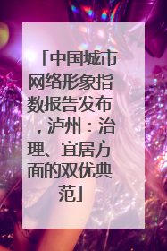 中国城市网络形象指数报告发布，泸州：治理、宜居方面的双优典范