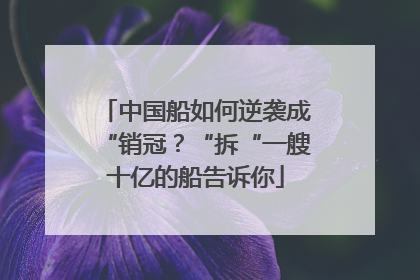 中国船如何逆袭成“销冠？“拆“一艘十亿的船告诉你