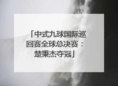中式九球国际巡回赛全球总决赛：楚秉杰夺冠
