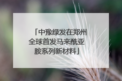 中豫绿发在郑州全球首发马来酰亚胺系列新材料