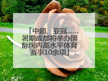 中超、亚冠……暑期成都将举办国际国内高水平体育赛事10余项