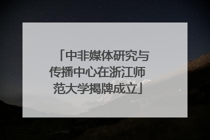 中非媒体研究与传播中心在浙江师范大学揭牌成立
