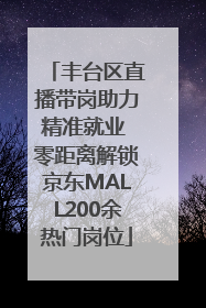 丰台区直播带岗助力精准就业 零距离解锁京东MALL200余热门岗位
