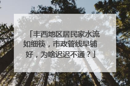 丰西地区居民家水流如细筷，市政管线早铺好，为啥迟迟不通？