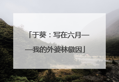 于葵：写在六月——我的外婆林徽因