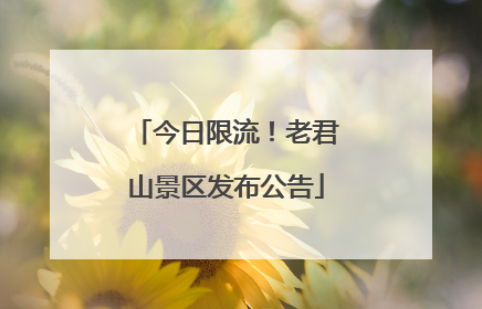 今日限流！老君山景区发布公告