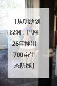 从明沙到绿洲：巴图26年种出700亩生态防线