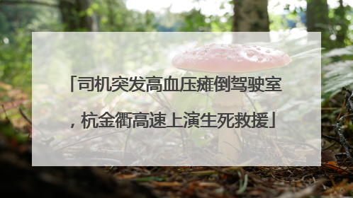 司机突发高血压瘫倒驾驶室，杭金衢高速上演生死救援