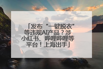 发布“一键脱衣”等违规AI产品？涉小红书、哔哩哔哩等平台！上海出手