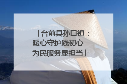 台前县孙口镇：暖心守护践初心 为民服务显担当