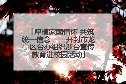 厚植家国情怀 共筑统一信念——开封市龙亭区台办组织涉台宣传教育进校园活动