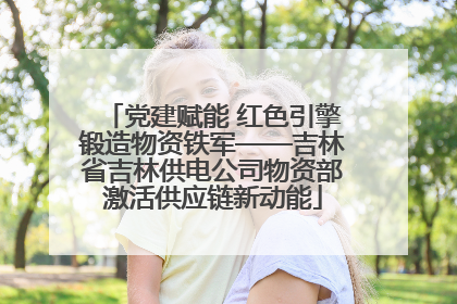 党建赋能 红色引擎锻造物资铁军——吉林省吉林供电公司物资部激活供应链新动能