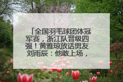 全国羽毛球团体冠军赛，浙江队晋级四强！黄雅琼放话男友刘雨辰：他敢上场，我一个劲遛他