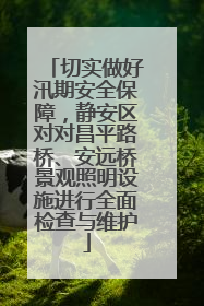 切实做好汛期安全保障，静安区对对昌平路桥、安远桥景观照明设施进行全面检查与维护