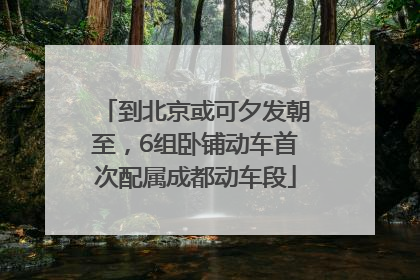 到北京或可夕发朝至，6组卧铺动车首次配属成都动车段