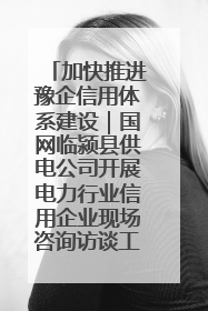 加快推进豫企信用体系建设｜国网临颍县供电公司开展电力行业信用企业现场咨询访谈工作