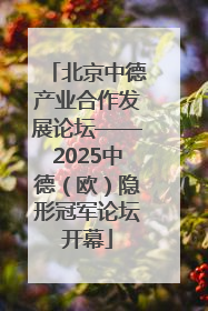 北京中德产业合作发展论坛——2025中德（欧）隐形冠军论坛开幕