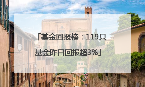 基金回报榜：119只基金昨日回报超3%